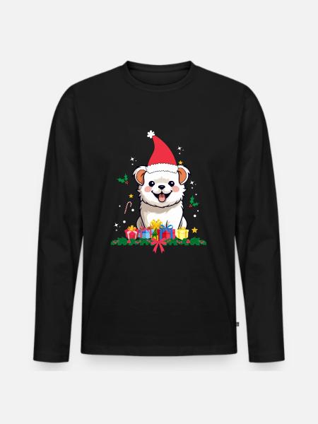 Dog Christmas - Men's Premium Organic Long Sleeve Shirt - black