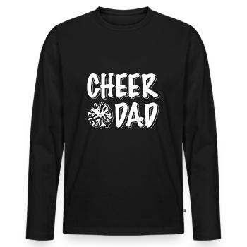 Cheer Papa T-shirt Père Pom-pom girl papa père - T-shirt manches longues Premium bio Homme - noir - Devant - Nico (187cm)