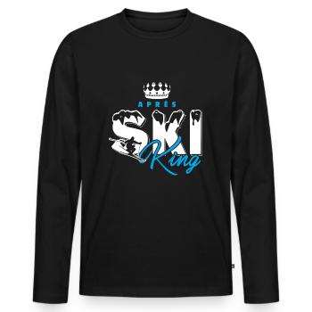 Apres Ski King T-shirt Cadeau Conducteur De Ski - T-shirt manches longues Premium bio Homme - noir - Devant - Nico (187cm)