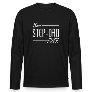 Meilleur beau-père jamais cadeau de beau-père - T-shirt manches longues Premium bio Homme - noir - Devant - Nico (187cm)