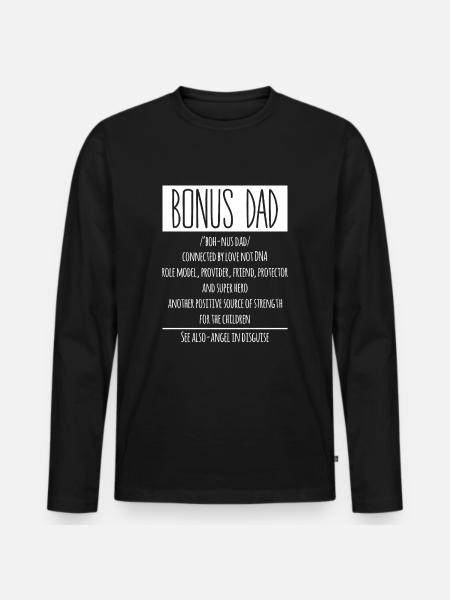Bonus far Definition Stepdad Stepdad - Premium økologisk langærmet T-shirt til mænd - sort