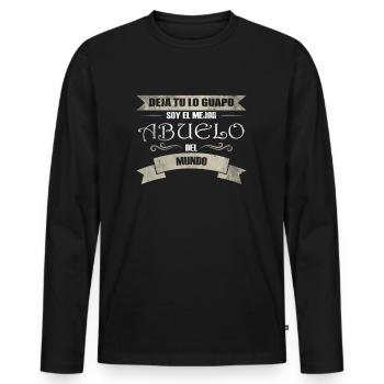 Deja Tu Lo Guapo Soy El Mejor Abuelo Del Mundo - Männer Premium Bio Langarmshirt - Schwarz - Vorne - Nico (187cm)