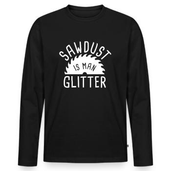 La sciure est un homme scintillant - T-shirt manches longues Premium bio Homme - noir - Devant - Nico (187cm)