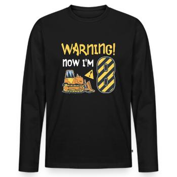 Planierraupe Geburtstag 8 Jahre Junge Bauarbeiter - Männer Premium Bio Langarmshirt - Schwarz - Vorne - Nico (187cm)