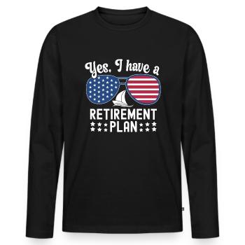 Sailing Retirement Plan Retired Sailor Sailboat - Men's Premium Organic Long Sleeve Shirt - black - Front - Nico (187cm)