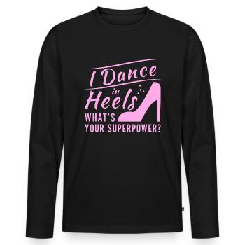 Dance Training Ballroom Couple Dance - Men's Premium Organic Long Sleeve Shirt - black - Front - Nico (187cm)