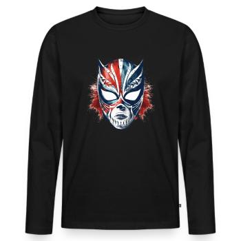 Lucha Libre Mexikanische Wrestling Maske Luchador - Männer Premium Bio Langarmshirt - Schwarz - Vorne - Nico (187cm)