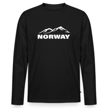NORWAY - Männer Premium Bio Langarmshirt - Schwarz - Vorne - Nico (187cm)