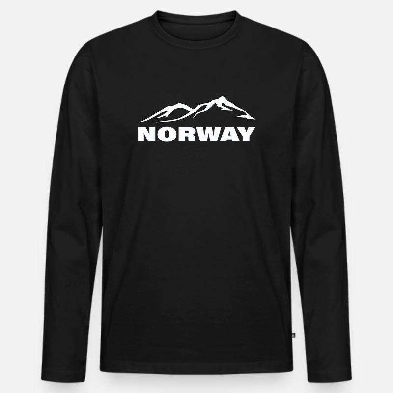 NORWAY - Männer Premium Bio Langarmshirt - Schwarz