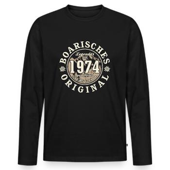 50. Geburtstag 2024 Boarisches Original Geschenk - Männer Premium Bio Langarmshirt - Schwarz - Vorne - Nico (187cm)