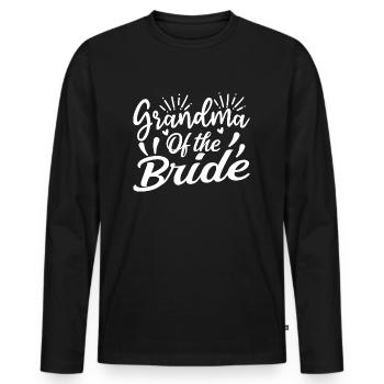Grandma Of The Bride Wedding Party Family Wedding - T-shirt manches longues Premium bio Homme - noir - Devant - Nico (187cm)