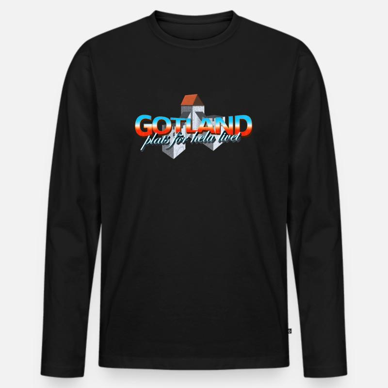 Gotland - Männer Premium Bio Langarmshirt - Schwarz