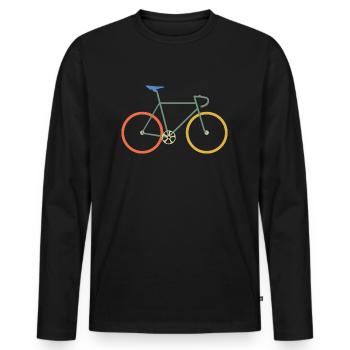 Retro Vintage Rennrad - Männer Premium Bio Langarmshirt - Schwarz - Vorne - Nico (187cm)