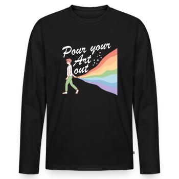 Art Teacher Funny Saying Art Course Art Class - Men's Premium Organic Long Sleeve Shirt - black - Front - Nico (187cm)