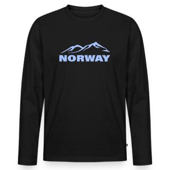 NORWAY - Männer Premium Bio Langarmshirt - Schwarz - Vorne - Nico (187cm)