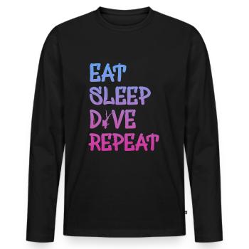 dive, diver, scuba diving, tauchen - Männer Premium Bio Langarmshirt - Schwarz - Vorne - Nico (187cm)