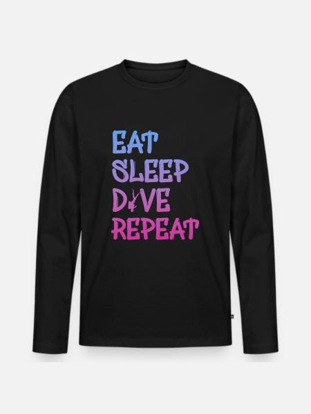 dive, diver, scuba diving, tauchen - Männer Premium Bio Langarmshirt - Schwarz