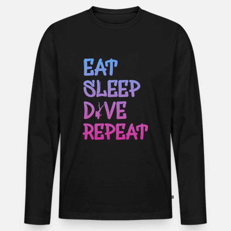 dive, diver, scuba diving, tauchen - Männer Premium Bio Langarmshirt - Schwarz