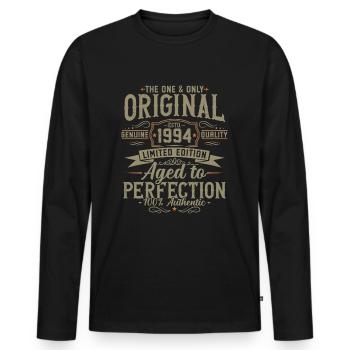 Original 1994 Vintage Vintage cadeau d’anniversaire - T-shirt manches longues Premium bio Homme - noir - Devant - Nico (187cm)