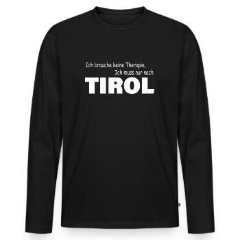 Therapie Tirol - Männer Premium Bio Langarmshirt - Schwarz - Vorne - Nico (187cm)