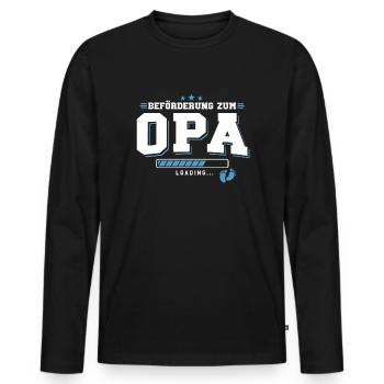 Beförderung zum Opa loading - Männer Premium Bio Langarmshirt - Schwarz - Vorne - Nico (187cm)