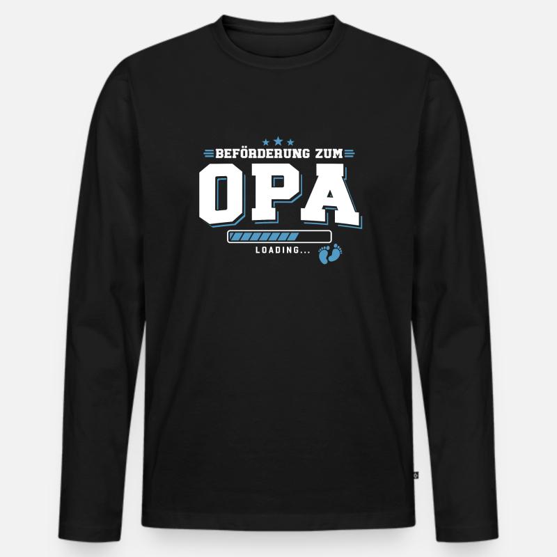 Beförderung zum Opa loading - Männer Premium Bio Langarmshirt - Schwarz