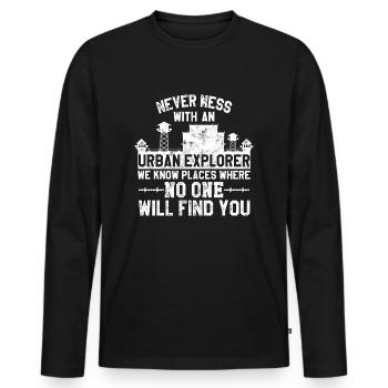 Urban Exploring Disant Lost Place Funny Gift - T-shirt manches longues Premium bio Homme - noir - Devant - Nico (187cm)