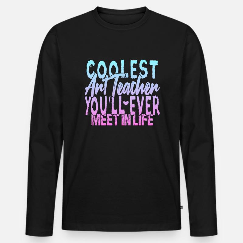Der coolste Kunstlehrer - Männer Premium Bio Langarmshirt - Schwarz