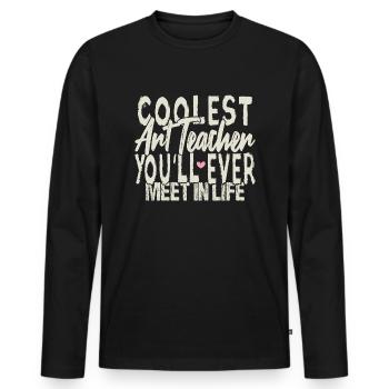Le professeur d’art le plus cool - T-shirt manches longues Premium bio Homme - noir - Devant - Nico (187cm)