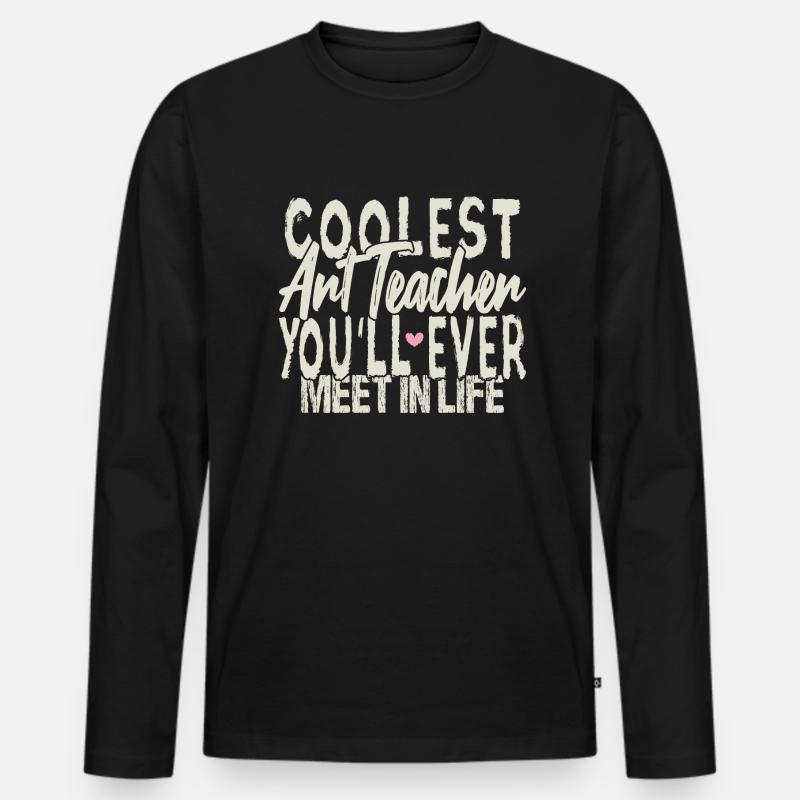 Der coolste Kunstlehrer - Männer Premium Bio Langarmshirt - Schwarz