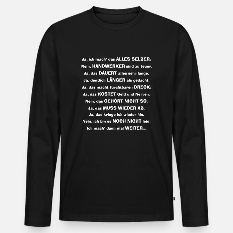 Heimwerker Handwerker DIY - Männer Premium Bio Langarmshirt - Schwarz