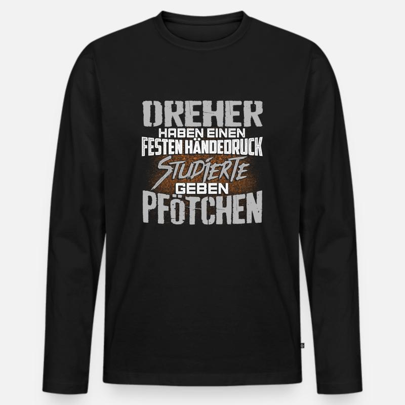 DREHER - fest - Männer Premium Bio Langarmshirt - Schwarz