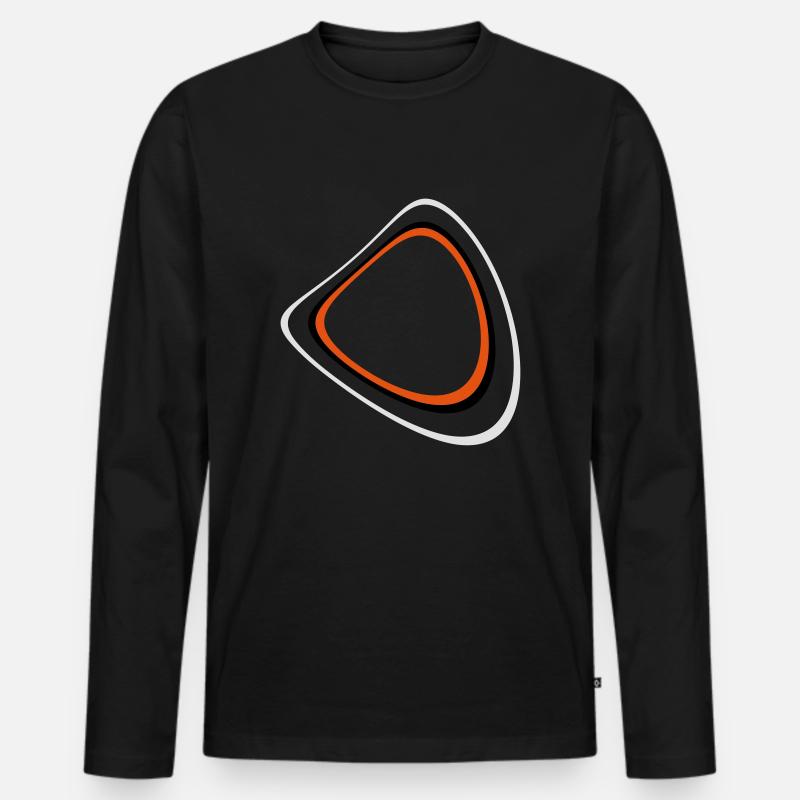 Retro Circleage - Männer Premium Bio Langarmshirt - Schwarz