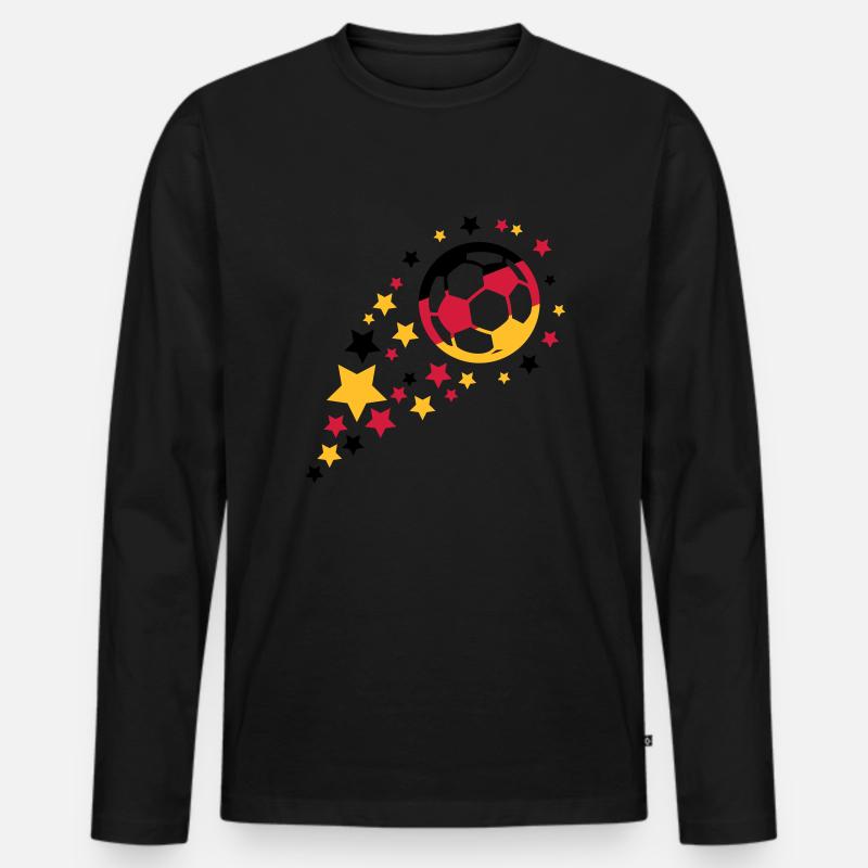 fußball design - Männer Premium Bio Langarmshirt - Schwarz