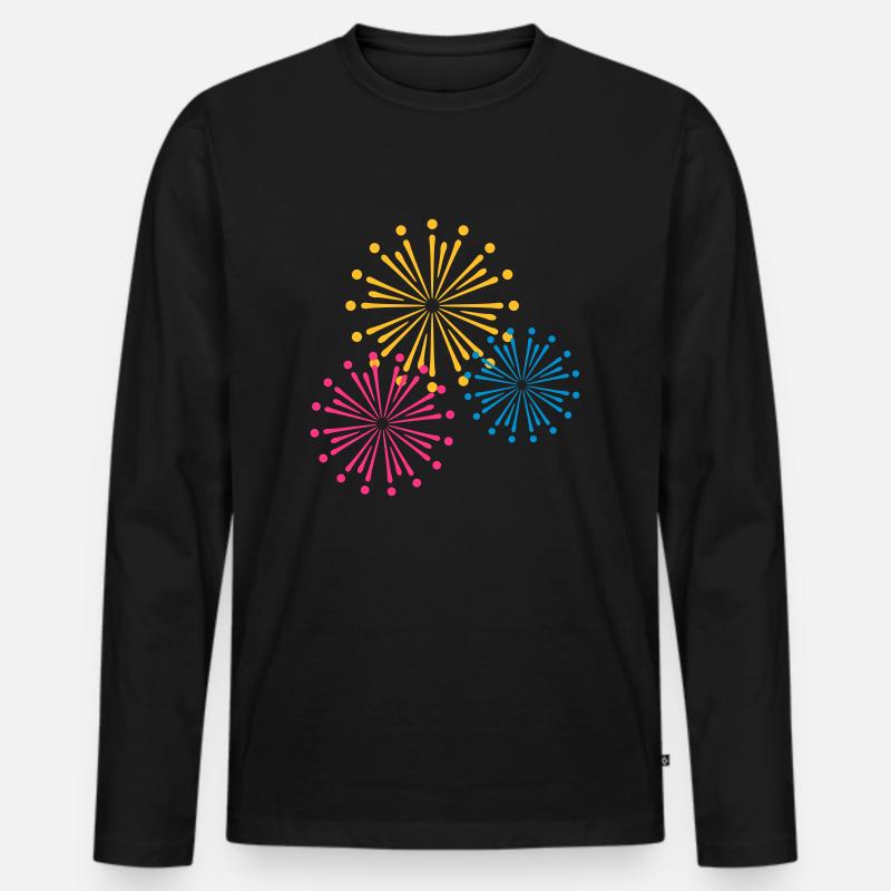 Firework Design - Männer Premium Bio Langarmshirt - Schwarz