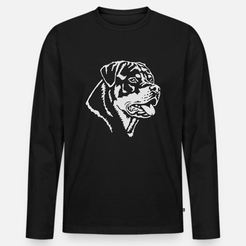 568 Rottweiler Rüde - Männer Premium Bio Langarmshirt - Schwarz