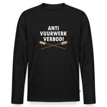 Anti Vuurwerk Verbod! Pyro pour toujours! - T-shirt manches longues Premium bio Homme - noir - Devant - Nico (187cm)
