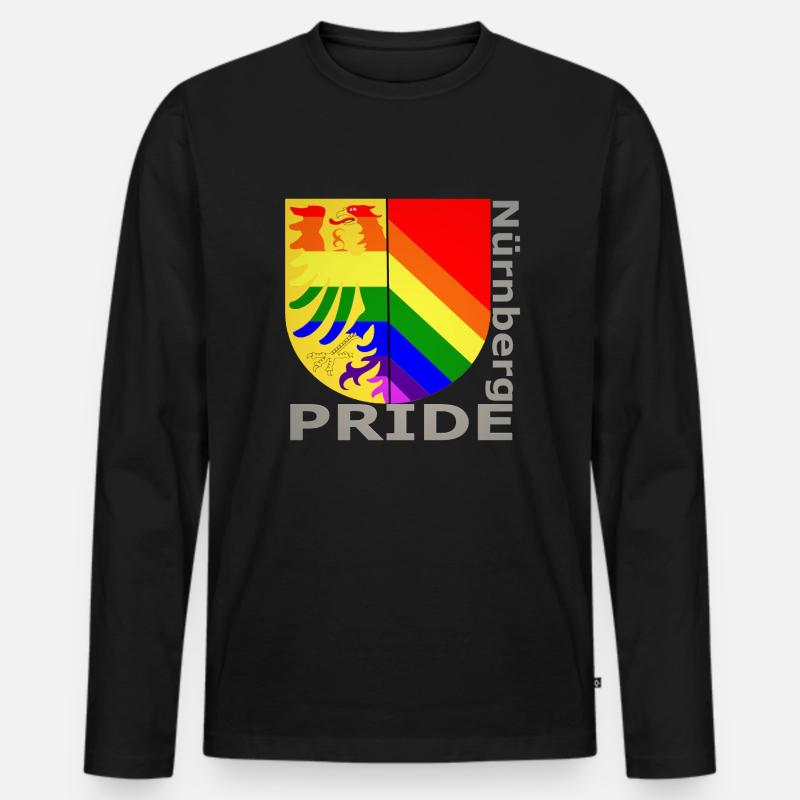 Nürnberg Queer Gay Pride CSD - Männer Premium Bio Langarmshirt - Schwarz