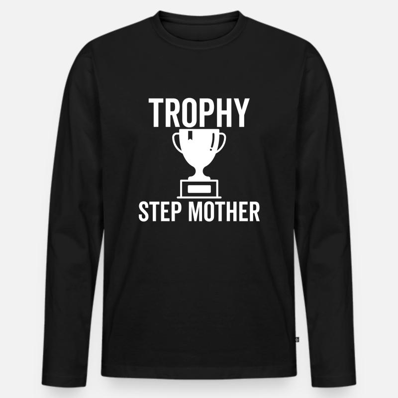 Trophäe Stiefmutter - Männer Premium Bio Langarmshirt - Schwarz