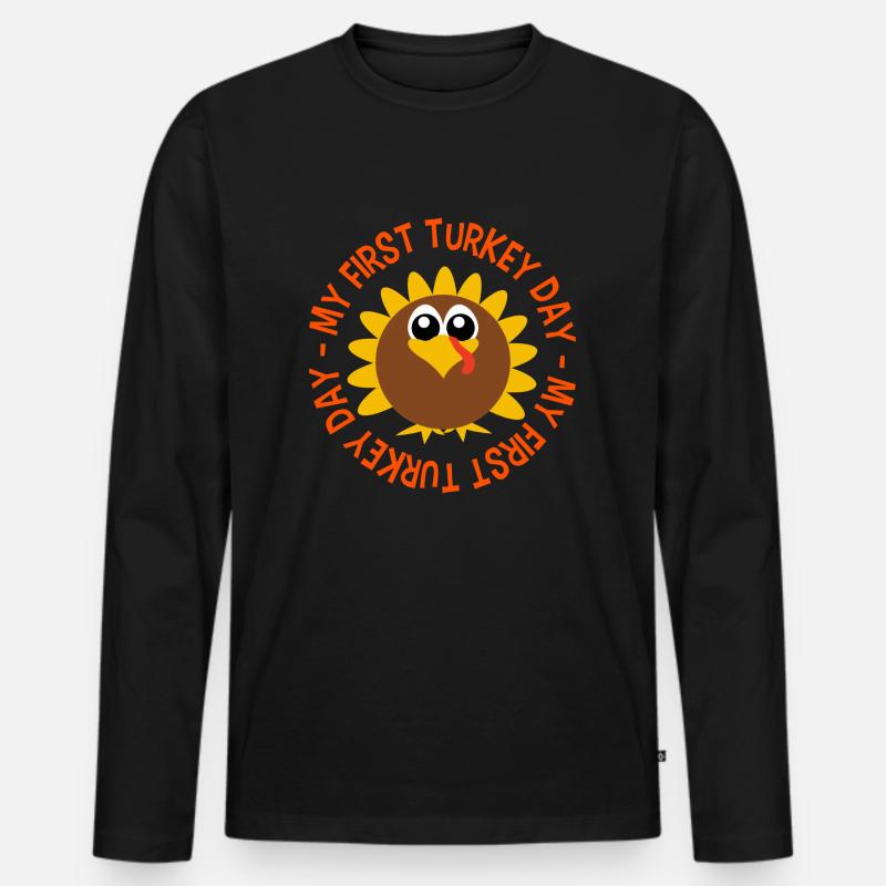 My first Turkey Day - Männer Premium Bio Langarmshirt - Schwarz