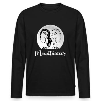 randonnée en montagne servus alpin bergziege - T-shirt manches longues Premium bio Homme - noir - Devant - Nico (187cm)
