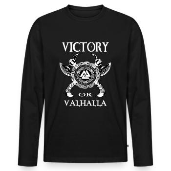 Symbole nordique viking Valhalla Valhalla - T-shirt manches longues Premium bio Homme - noir - Devant - Nico (187cm)
