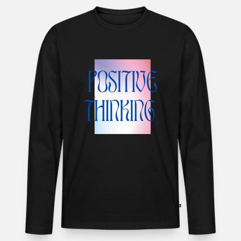 Positive Thinking - Colourful - Männer Premium Bio Langarmshirt - Schwarz