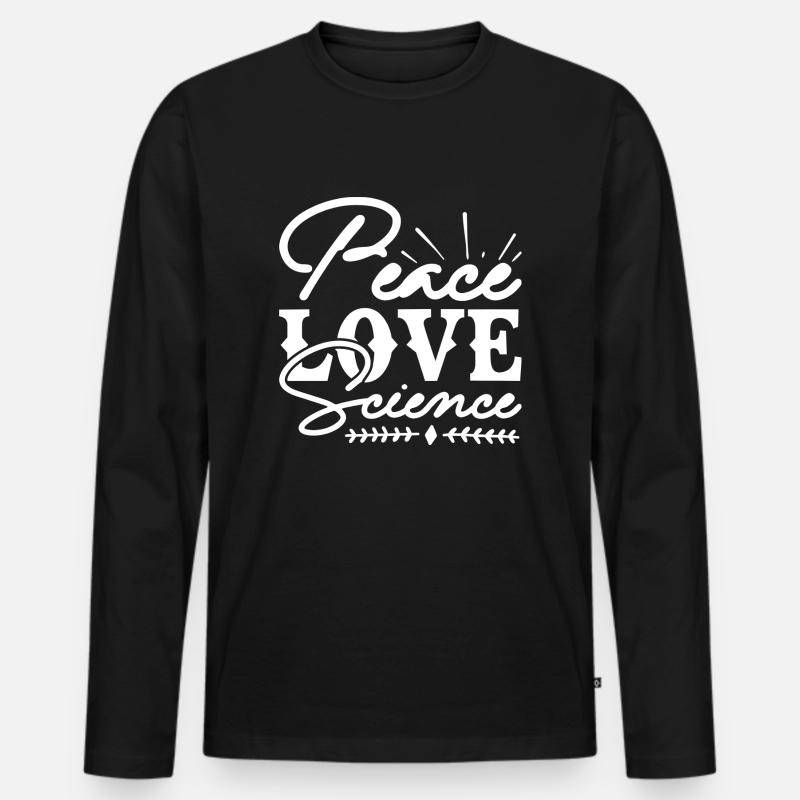 Peace Love Science - Männer Premium Bio Langarmshirt - Schwarz
