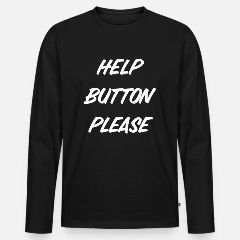 Help Button please - Männer Premium Bio Langarmshirt - Schwarz