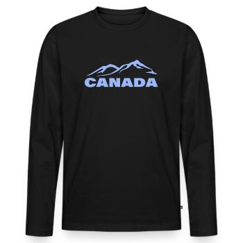 CANADA - Männer Premium Bio Langarmshirt - Schwarz - Vorne - Nico (187cm)
