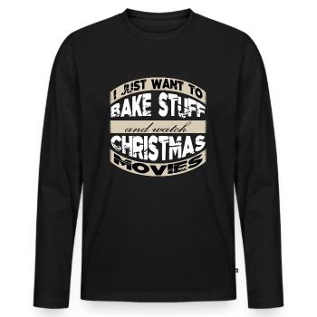 bodybuilding cute babe bakery baker profession - Men's Premium Organic Long Sleeve Shirt - black - Front - Nico (187cm)