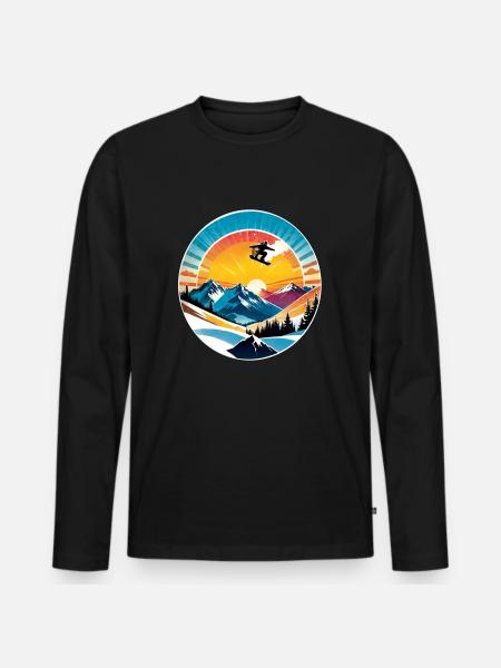 Snowboarding, snow and skiing - Men's Premium Organic Long Sleeve Shirt - black