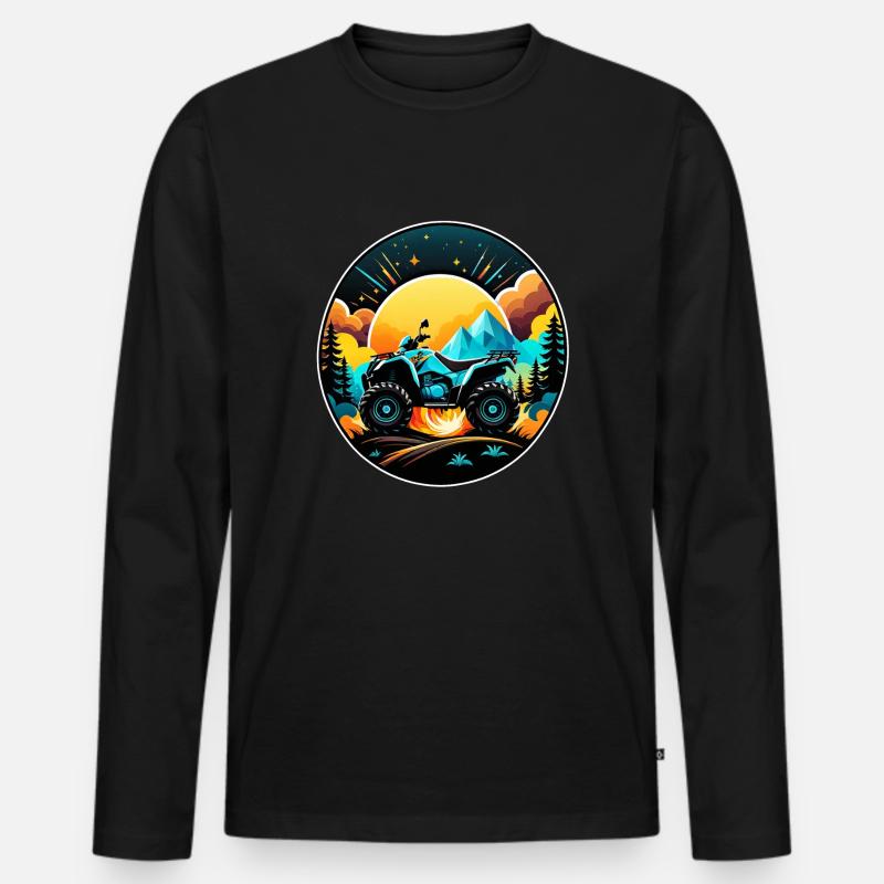 Quad & Offroad - Männer Premium Bio Langarmshirt - Schwarz