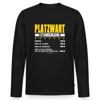 Platzwart Stundenlohn Rasenpfleger Gehalt Rasen - Männer Premium Bio Langarmshirt - Schwarz - Vorne - Nico (187cm)